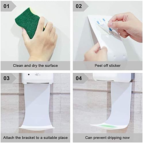 Soap Dispenser Drip Tray, Wall Mount Soap Dispenser Bracket, Laundry Detergent Drip Tray, Easy to Clean (White,5pcs)