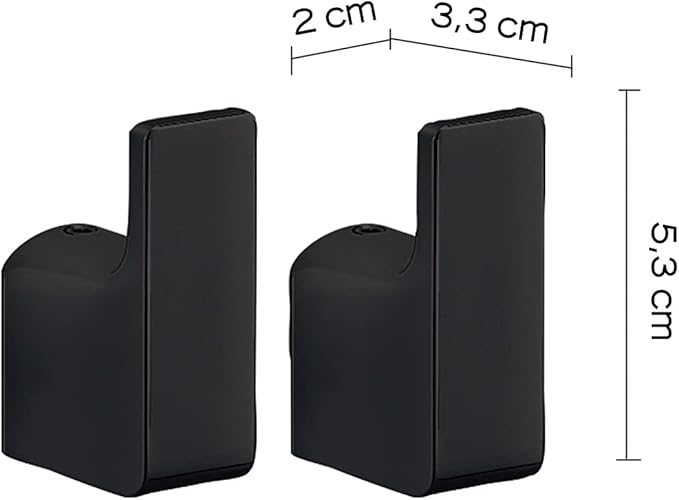 Gedy G-Kuala Lumpur, 2 Single Hooks, Black, Clothes Rack Made of Chromall, Brass and Glass, 2 Year Warranty, Dimensions 5.4 x 2 x 3.2 cm and Weight 0.2 kg, R&D Design, Unique