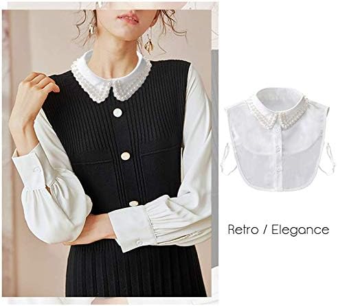 Joyci Diamond Pearl False Collar Peterpan Fake Collar Half Shirt Dickey