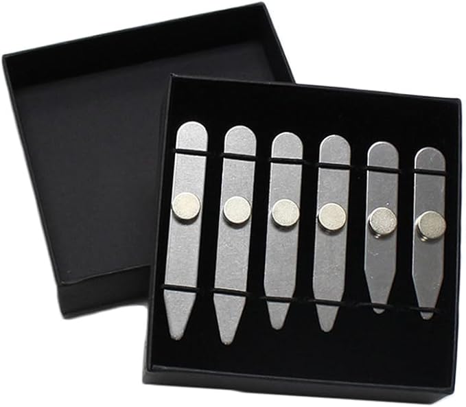 Power Stays Magnetic Collar Stays for Polo Shirts Power Stays with Storage Case Metal Shirt Collar Stays for Men Clothing