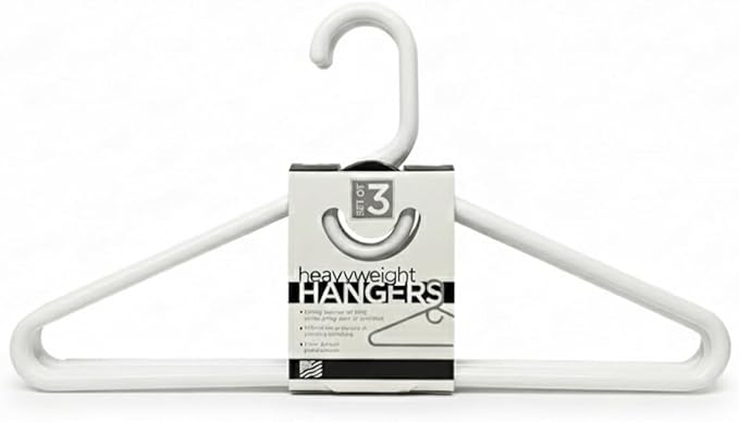 12-Pack Heavy Duty Tubular Plastic Clothes Hangers – White Jumbo Adult Coat & Suit Hangers | Super Strong, Sleeved, Space-Saving Closet Organizers