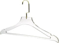 YBM Home Quality Acrylic Clear Coat Hangers Made of Clear Acrylic for a Luxurious Look and Feel for Wardrobe Closet, Clothes Hangers Organizes Closet, with Bar, Gold w/Flat Hook, 4119-1