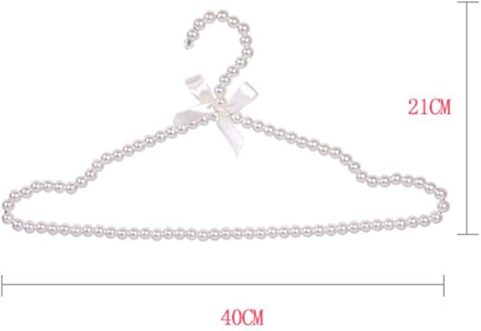 Pack of 5 Pearl Clothes Pants Hangers Bowknot Beaded Wedding Home Shop Clothes Rack 3#
