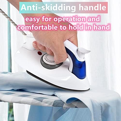 Portable Mini Steam Iron - Handheld Folding Flat Iron for Clothes, Non Stick Sole Plate, Temperature Control, Small Size for Home Travel