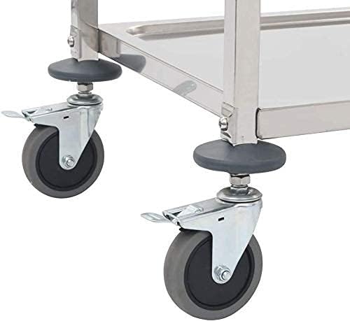 tonchean Stainless Steel Utility Cart 30x16x33 inch 3 Tier Restaurant Carts with Lockable Wheels Serving Rolling Carts for Restaurant Catering Home Commercial Grade & Easy Assembly 400 lbs Capacity