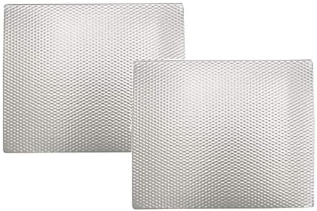 Heat Resistant, Non-Slip, Metal Counter/Table Protector Mat, Large - 14" x 17" - 2 Pack - Silver
