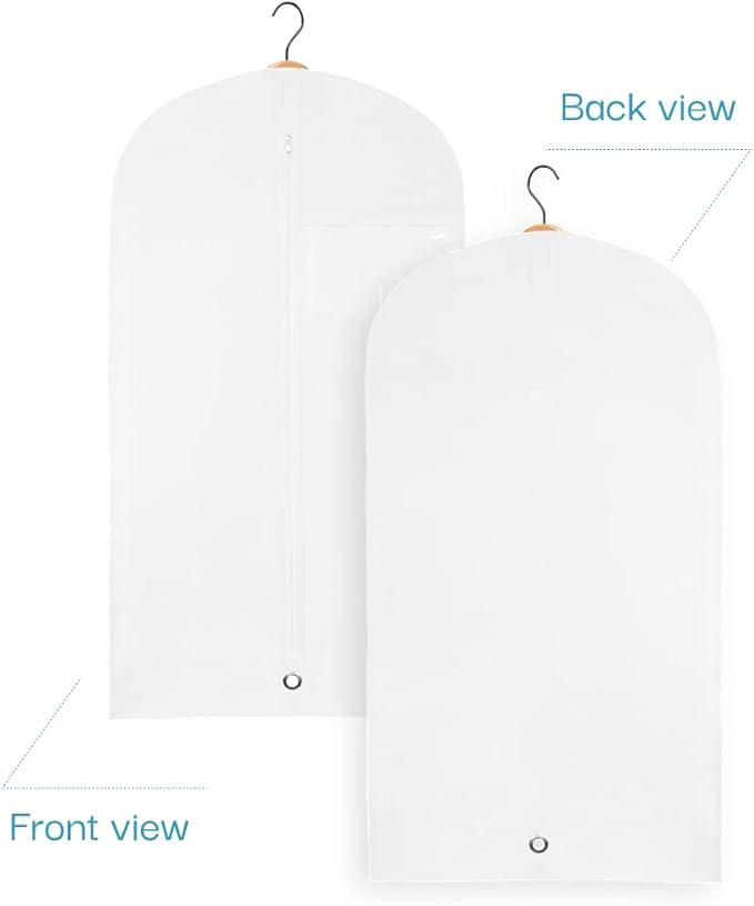 Trend CaseUK Garment Bags for Hanging Clothes, Suit Hanging Garment Bags, Zippered Garment Bags with Clear Window, Breathable Garment Covers for Suits, Dresses, Closet Storage and Travel, 60in(1 Pack)