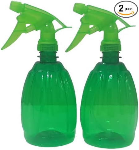 Spray Bottles 500ml 16 Oz Clean Squirt Bottle Colorful Multi-uses Spray Bottles for Cleaning, Water Flowers, Plant Care, Ironing, Hair Care Gardening Cosmetics Kitchen Bathroom (Pack of 2) Green