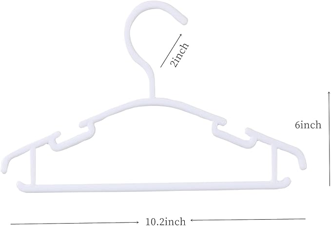 100 Pack White Baby Clothes Hangers,Kids Plastic Hangers for Closet,Toddler,Infant,Child,Newborn's Coat Hangers Ideal for Laundry and Nursery's Everyday Standard Use