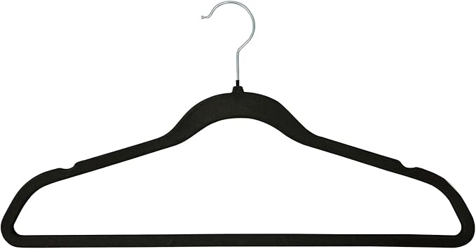 10 Pack Velvet Hangers - Non-Slip and Space-Saving Closet Organizers - Durable Soft-Touch, Black Hangers for Clothes, Coats, and Wardrobe Essentials Luxury, Ganchos De Ropa, Gift