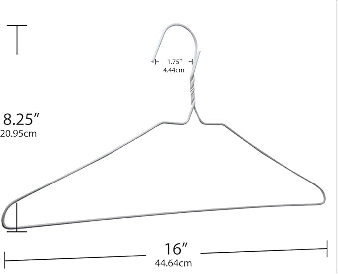 Bulk Pack of 30 White Plastic Coated Metal Wire Hangers – Heavy Duty 13-Gauge Steel, 16” Wide (40.5cm), Rust-Resistant Drip Dry Clothes Hangers