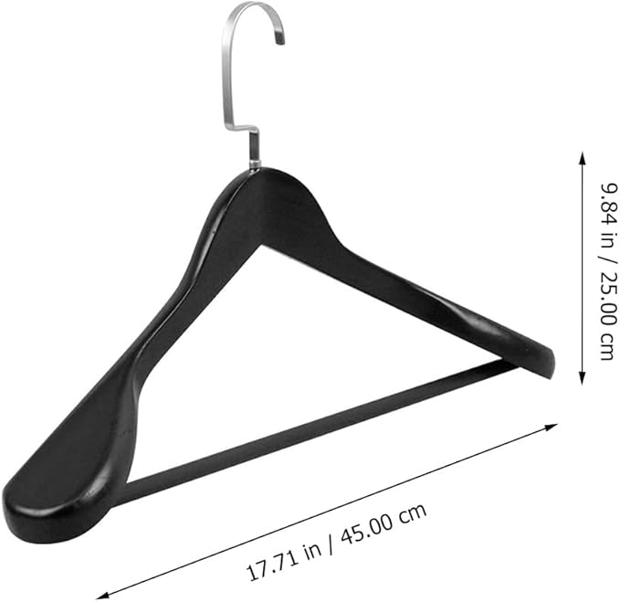 Hemoton Solid Wood Coat Rack Thick Wide Hanger Non-Slip Clothes Drying Rack for Home Bedroom Closet Storage