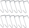 OJYUDD 12 Pack White Smart Over The Door Hook,2 Side Metal Z Hooks,S Hooks for Hanging Coats,Bags,Towels for Bathroom,Kitchen,Office