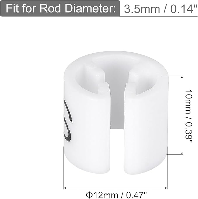 MECCANIXITY Clothes Hanger Marker S/M/L/XL/XXL/3XL Size Tag Fit 3.5mm Rod for Garment Clothing Color Coding, 180 Pcs