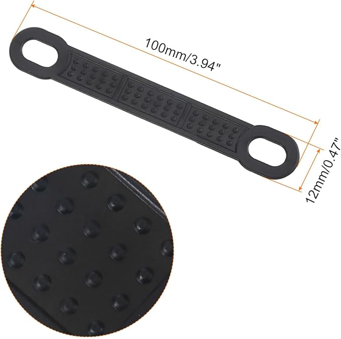 uxcell 50Pcs Non-Slip Hanger Grips Silicone Adhesive Clothes Hanger Strips for Wood Plastic Hangers, Black (3.94" x 0.47")