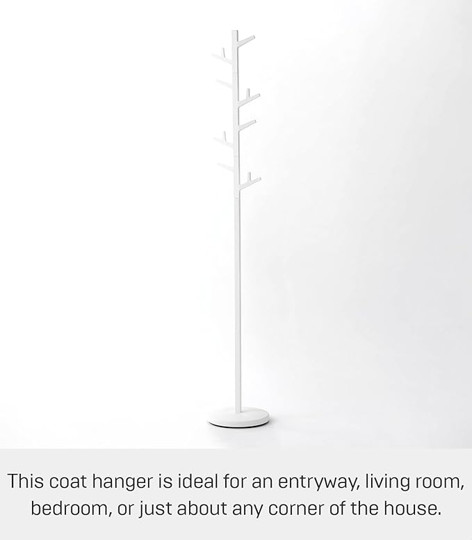 YAMAZAKI Home Branch Coat Rack Tree/Standing Coat And Hat Hanger, 69" - Steel + Abs Plastic