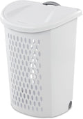 Wheeled Plastic Laundry Hamper,135 L Sized Plastic Laundry Basket Large Rolling Laundry Hamper with Lid Pull Handle & Side Grips Ventilated Clothes Basket for Home, Dorm, or Apartment