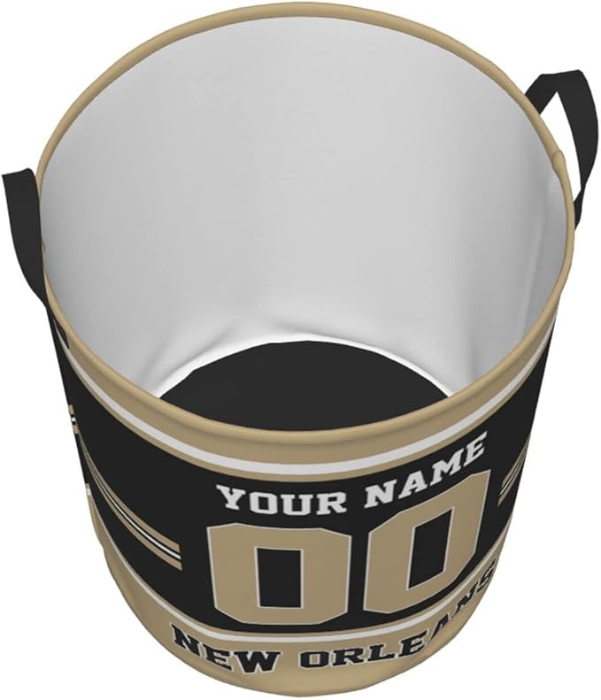 Custom New Orleans Laundry Hamper Personalized Laundry Basket Customized Name And Number Collapsible Storage Basket for Bedroom Bathroom Living Room Gifts