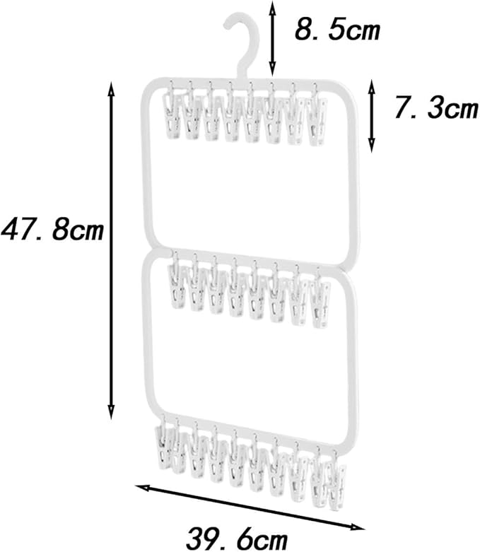 Hanging Clothes Rack, Underwear Hanger for Scarves, Hats, Towels, Bras, Double Layer