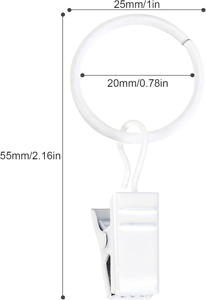 POVETIRE 30 Metal Rings Hooks, Hanging Baby Headband Brackets Metal Clips - Bow Manager Clips - Baby Bibs Manager Clips - Wall Decoration for Kindergarten Newborn Girls and Boys' Rooms