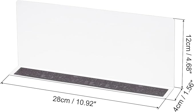 MECCANIXITY L Type Shelf Dividers, PVC Clear Closet Shelf Separator Organizer Clapboard for Cabinet Supermarket with Magnetic Strip 28 x 4 x 12cm Pack of 4