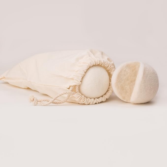 Wool Dryer Balls-Pack of 6 XL,Premium Reusable New Zealand Natural Fabric Softener,Saves Drying Time, Handmade,Upgraded Version(Made of The Latest Shearing)-3 Inch