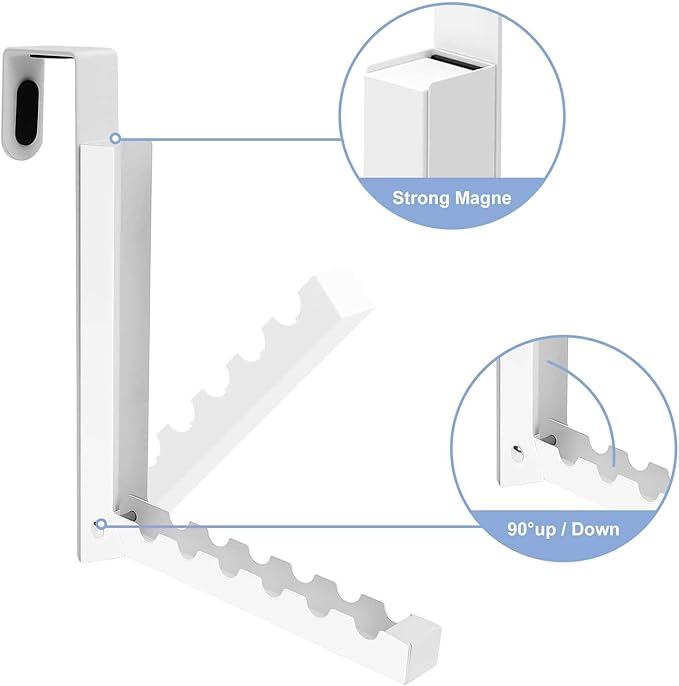 Over The Door Clothes Hanger Drying Rack Clothing,2 Pack Laundry Drying Rack Wall Mount,Portable Folding Hanging Coat Hook for Clothes/Towel/Hat for Laundry Room/Bathroom/Bedroom/Washroom/Travelling