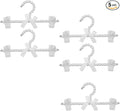 HEVSTIL 5PCS Pearl Hanger Pearl Plastic Bow Clothes Rack with Clip Artificial Pearl Hangers Tie Holder Wedding Clothes Rack Skirts Hanger for Trousers Jeans Skirts,White