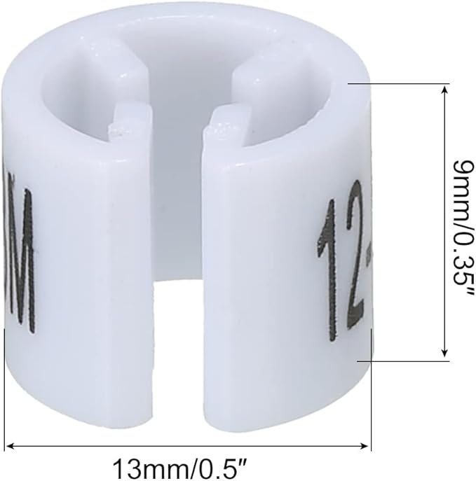 MECCANIXITY Clothes Hanger Marker (12-18M, White) Colored Hanger Sizer Garment Markers Tag, Pack of 150