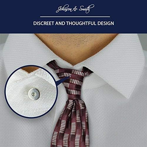 Johnson & Smith Collar Extenders/Neck Extender/Wonder Button for 1/2 Size Expansion of Men Dress Shirts, 5 +1 Pack, 3/8"