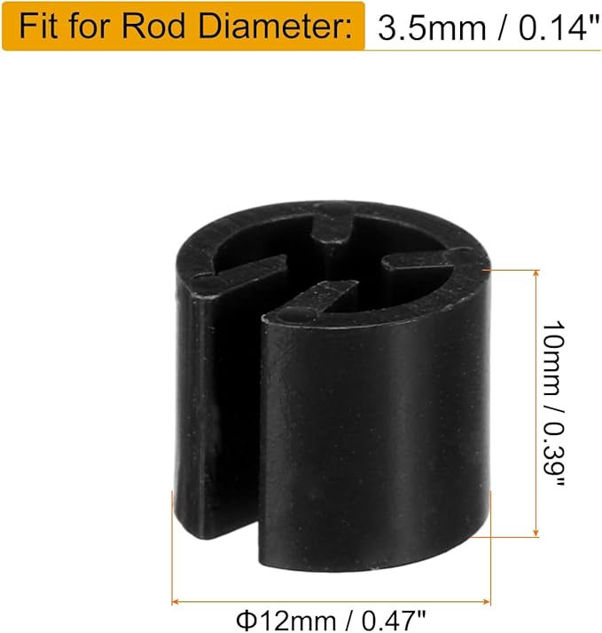 uxcell 150pcs Black Clothes Hanger Markers, Size 12mm x 10mm, Fit 3.5mm Rod, Blank Tags for Garment Size Coding