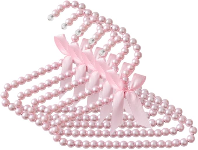 Baby Hangers Kids Hangers 5pcs Pearl Beads Clothes Hangers Beaded Clothes Hangers Dress Pants Hanger Closet Coat Hangers for Kids Pet Dogs Baby Hangers Kids Hangers