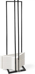 Metal Hanger Stacker, 32 Inch Hanger Storage Organizer Hold up to 120 Velvet Hangers, Clothes Hangers Holder Space Saver for Closet and Laundry, Black