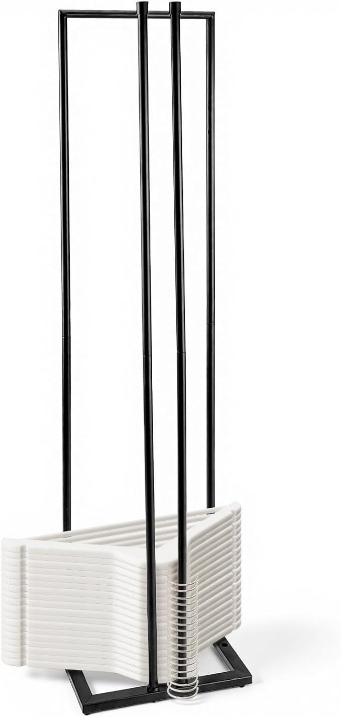 Metal Hanger Stacker, 32 Inch Hanger Storage Organizer Hold up to 120 Velvet Hangers, Clothes Hangers Holder Space Saver for Closet and Laundry, Black