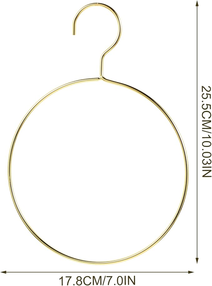 LUOZZY 4pcs Clothes Hanger Metal Belt Hangers Nordic Style Scarf Ring Hanger for Closet, Gold