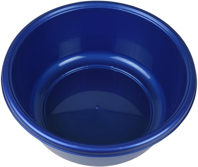YBM HOME Round Plastic Wash Basin (Metallic Blue, 13")