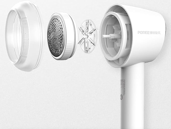 2-in-1 Electric Lint Remover & Fabric Shaver | Sweater Defuzzer with 3 Speeds, 6 Stainless Steel Blades, and Built-in Lint Roller | USB-C Rechargeable for Clothes, Furniture, and Pet Hair