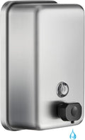 Commercial Wall Mount Soap Dispenser - Stainless Steel Bathroom Hand Soap 38.8oz Liquid - Anti-Leak Pump and Large Capacity Brushed Refillable
