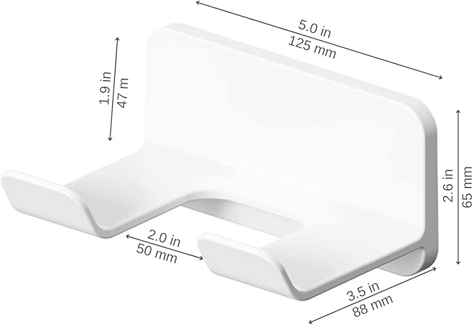 Premium Space-Saving Hair Dryer Holder – Wall-Mounted, Bathroom Organizer, Suitable for Hair Dryer and Other Bathroom Appliances – White