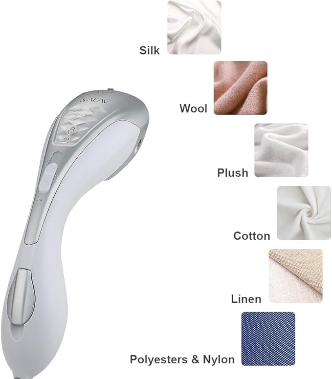 SALAV Steamer for clothes Handheld Iron 2 in 1, 2 Steam Settings, for Both Vertical and Horizontal Garment Handling, Ceramic Coated Metal Steam Panel, 150 ml Big Water Tank, 1150 Watt Silver