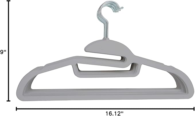 Simplify 24 Pack Ultimate Hanger | Great for Accessories | Organizing Belts | Scares | Ties | Non Slip | Closet Organization | Grey
