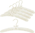Thicker Padded Hangers for Women Sweaters,Anti-Slip Satin Hangers Padded Cute Hanger with Bow,Silky Fabric Hanger for Closet