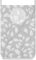 Grey Simple Leaves Hanging Laundry Hamper Door Hampers Bag Basket with Stainless Steel Hooks Oxford Fabric Printing Decorative Clothes Bags 29.5X20inch 2Pack