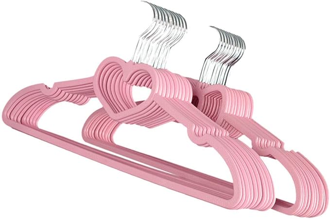 15PCS Plastic Cloth Hangers Heart Hanger for Suit Shirt Coat Everyday Use