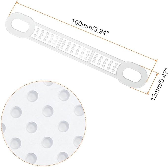 uxcell 50Pcs Non-Slip Hanger Grips Silicone Adhesive Clothes Hanger Strips for Wood Plastic Hangers, Milky (3.94" x 0.47")