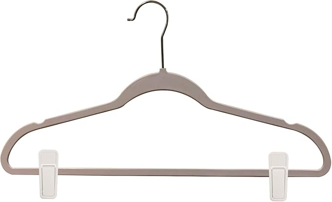 ONE250 Premium Heavy Duty ABS Plastic Slim-line Hanger Set of Finger Clips for Velvet Hangers - 20 Pack (White)