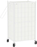 WOWLIVE Laundry Hamper with Wheels,Metal Wire Frame Rolling Laundry Basket with Removable bag,100L Dirty Clothes Hamper Organizer Dorm Room Storage for Bedroom,Bathroom,White