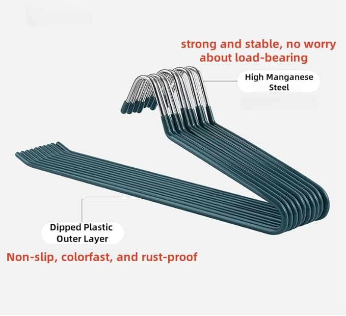 10 Pack Open Ended Pants Jean Hangers, Heavy Duty Non Slip for Closet, Space Saving Trouser Hangers, Metal Pant Hanger for Women Men, Green