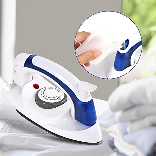 Portable Foldable Folding Compact Handheld Steam Travel Iron Temperature Control(02) White