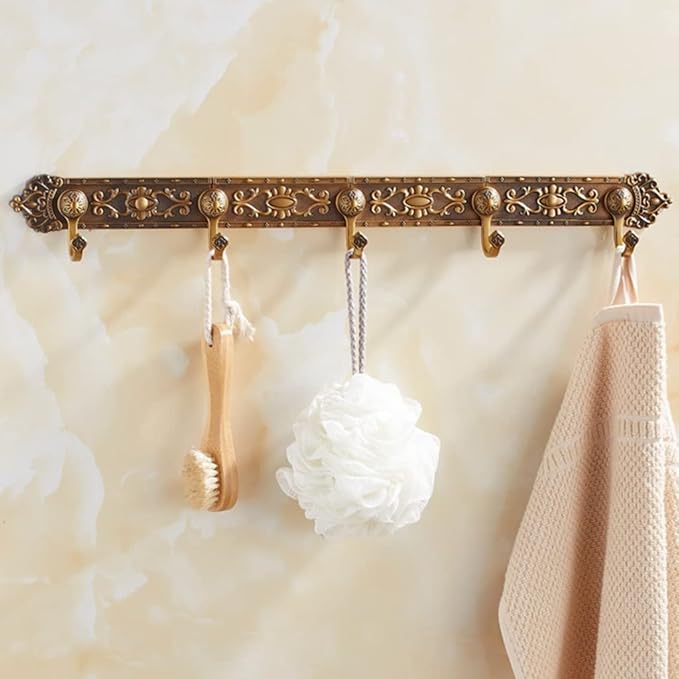 Coat Rack Antique Coat Racks, European Row Hooks, Retro Hooks, Clothes Living Room Wall Hanging Bathroom Wardrobe Door Coat Hook Wall Hooks (Color : A, Size : 4 Hook)